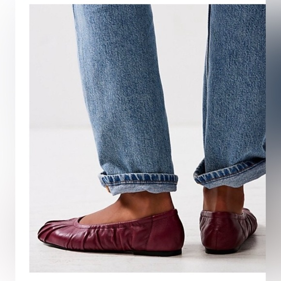 Free People Cara Leather Ballet flats Raspberry - Picture 4 of 8